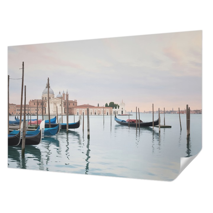 Öntapadós Fotótapéta Falra, Wallfluent, Velencei táj, Fehér, 104 x 70 cm, Klasszikus, Könnyen Felszerelhető, 010170060170000285128