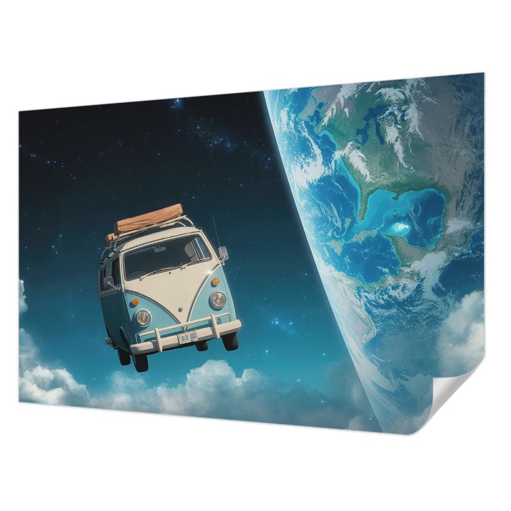 Öntapadós Dekor Tapéta, Wallfluent, Űrutazás, Kék, 104 x 70 cm, Modern Dizájn, Könnyen Felszerelhető És Tisztítható, 010170060170000285133