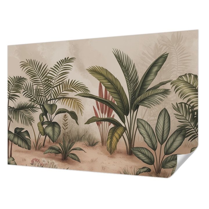 Öntapadós Fotótapéta Falra, Wallfluent, Növényi motívum, Zöld, 104 x 70 cm, Könnyen Tisztítható, Nedvességálló, 010170060170000285152