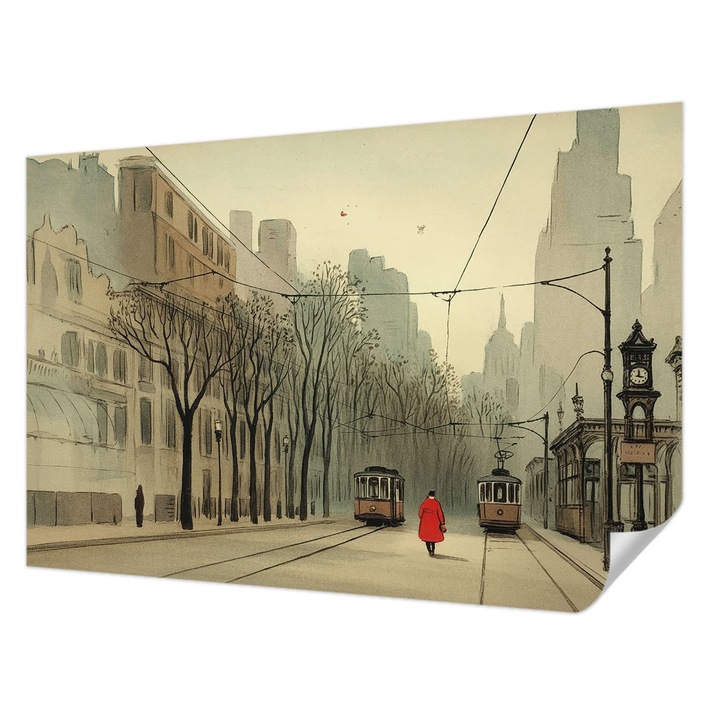 Öntapadós Dekor Tapéta, Wallfluent, Városi szimmetria, Szürke, 104 x 70 cm, Előszobába, Hálószobába, 010170060170000285169