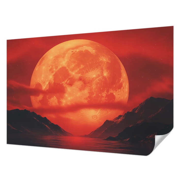 Öntapadós Fotótapéta Falra, Wallfluent, Éjszakai jelenség, Piros, 104 x 70 cm, Modern Dizájn, Könnyen Felszerelhető És Tisztítható, 010170060170000285189