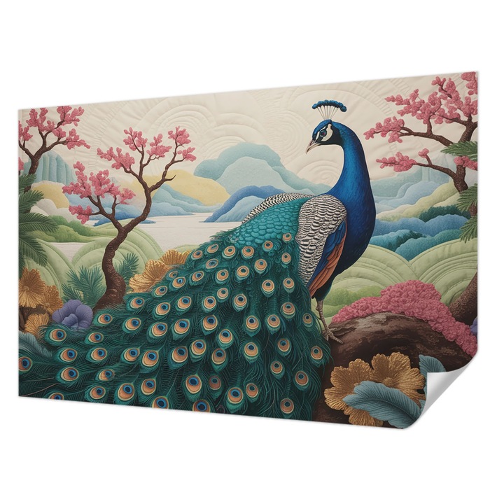 Öntapadós Fotótapéta Falra, Wallfluent, Egzotikus szépség, Zöld, 104 x 70 cm, Klasszikus, Könnyen Felszerelhető, 010170060170000285191