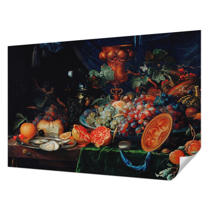 Öntapadós Tapéta Fali Dekoráció, Wallfluent, Gyümölcsbőség, Fekete, 104 x 70 cm, Modern Dizájn, Könnyen Felszerelhető És Tisztítható, 010170060170000285206