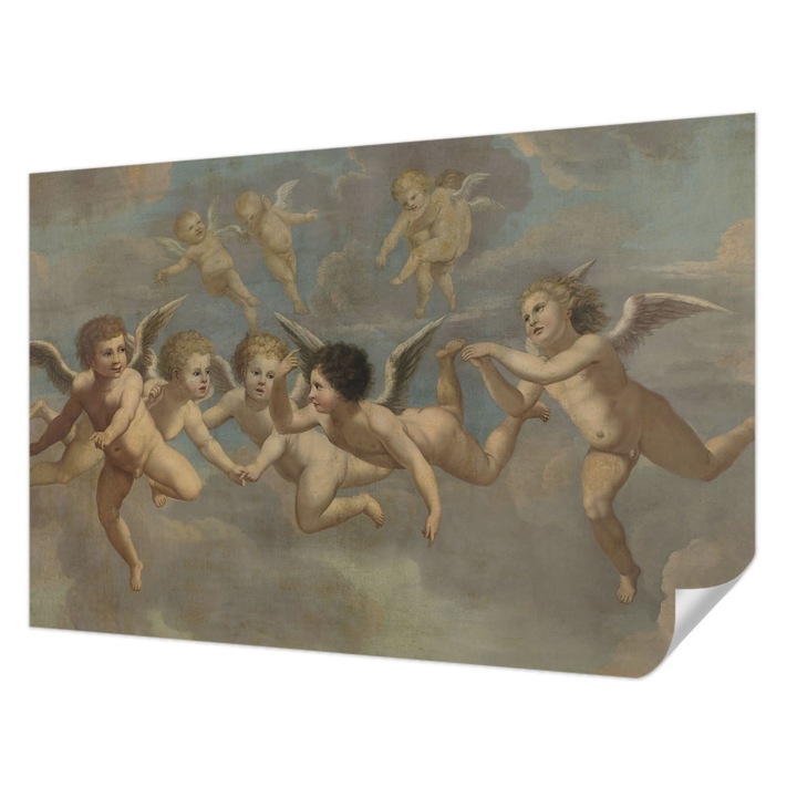 Öntapadós Dekor Tapéta, Wallfluent, Angyali alakok, Barna, 104 x 70 cm, Modern Dizájn, Könnyen Felszerelhető És Tisztítható, 010170060170000285231