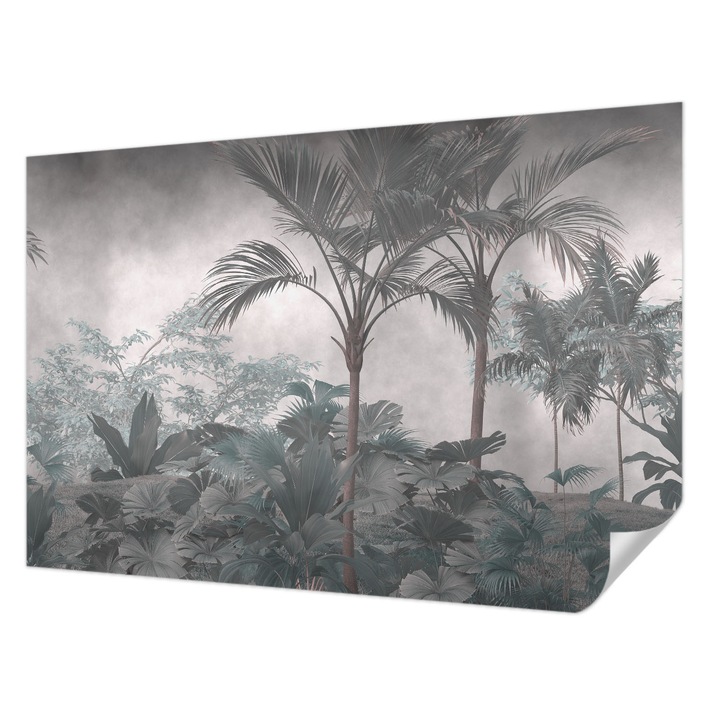 Öntapadós Tapéta Falra, Wallfluent, Egzotikus természet, Szürke, 104 x 70 cm, Erős Ragasztó, Modern Belsőépítészeti Dekoráció, 010170060170000285248