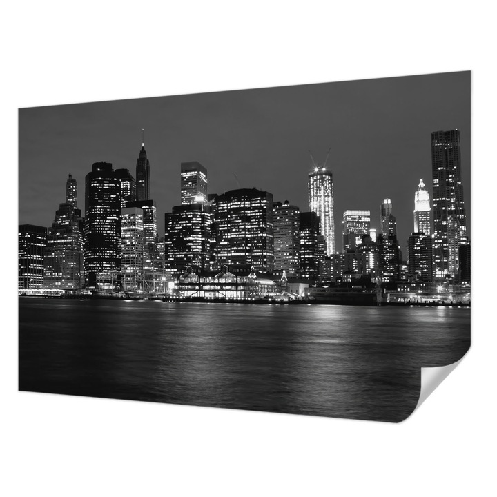 Tapet Autocolant De Perete, Wallfluent, Metropola de noapte, Multicolor, 104 x 70 cm, Adeziv Puternic, Usor De Montat Si Rezistent, 010170060170000002142