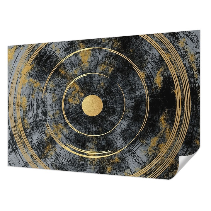 Öntapadós Dekor Tapéta, Wallfluent, Kozmikus dinamika, Fekete, 104 x 70 cm, Erős Ragasztó, Modern Belsőépítészeti Dekoráció, 010170060170000285111