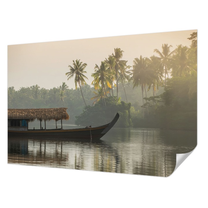 Öntapadós Dekor Tapéta, Wallfluent, Trópusi menedék, Szürke, 104 x 70 cm, Modern Dizájn, Könnyen Felszerelhető És Tisztítható, 010170060170000285084