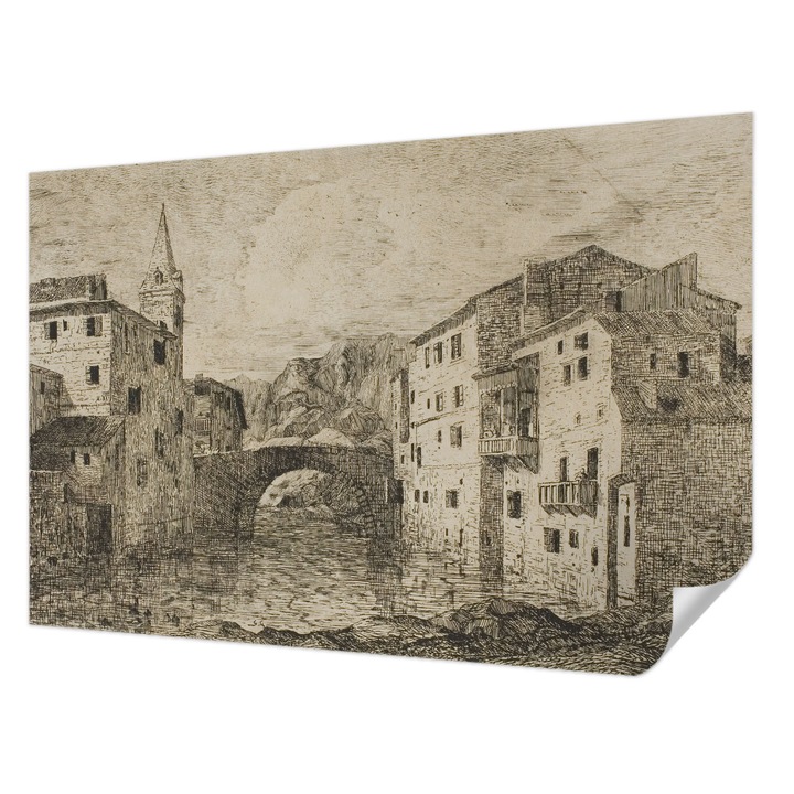 Tapet Autodeziv De Perete, Wallfluent, Panorama orasului, Gri, 104 x 70 cm, Pentru Baie, Bucatarie, 010170060170000285282