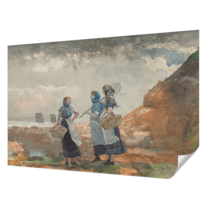 Öntapadós Dekor Tapéta, Wallfluent, Egy békés tengerpart, Szürke, 104 x 70 cm, Dekoráció, Falra, 010170060170000285286