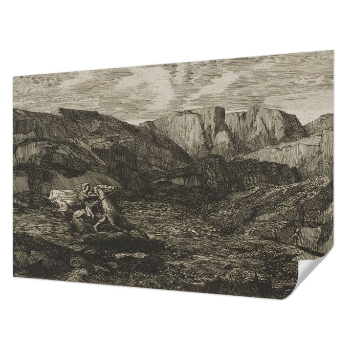 Öntapadós Dekor Tapéta, Wallfluent, Hegyi utazás, Barna, 104 x 70 cm, Fali Dekoráció, Nedvesség- És Foltálló, 010170060170000285281