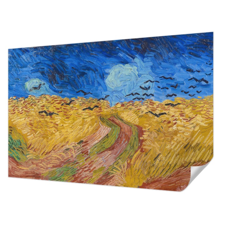 Öntapadós Tapéta Fali Dekoráció, Wallfluent, Mező táj, Kék, 104 x 70 cm, Előszobába, Hálószobába, 010170060170000285295