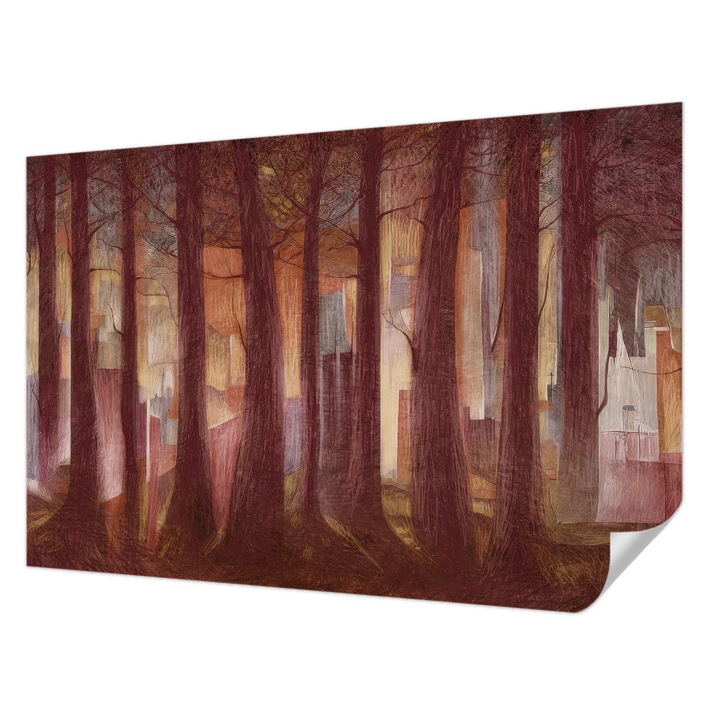 Öntapadós Fotótapéta Falra, Wallfluent, Titokzatos táj, Barna, 104 x 70 cm, Klasszikus, Könnyen Felszerelhető, 010170060170000285307