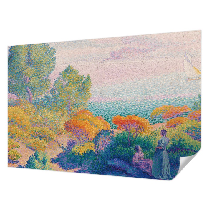 Öntapadós Tapéta Falra, Wallfluent, Tengerparti táj, Kék, 104 x 70 cm, Fali Dekoráció, Nedvesség- És Foltálló, 010170060170000285399