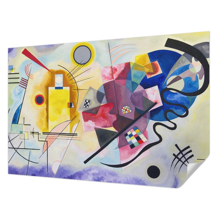 Öntapadós Dekor Tapéta, Wallfluent, Színes absztrakció, Sárga, 104 x 70 cm, Nappaliba, Konyhába, 010170060170000285385