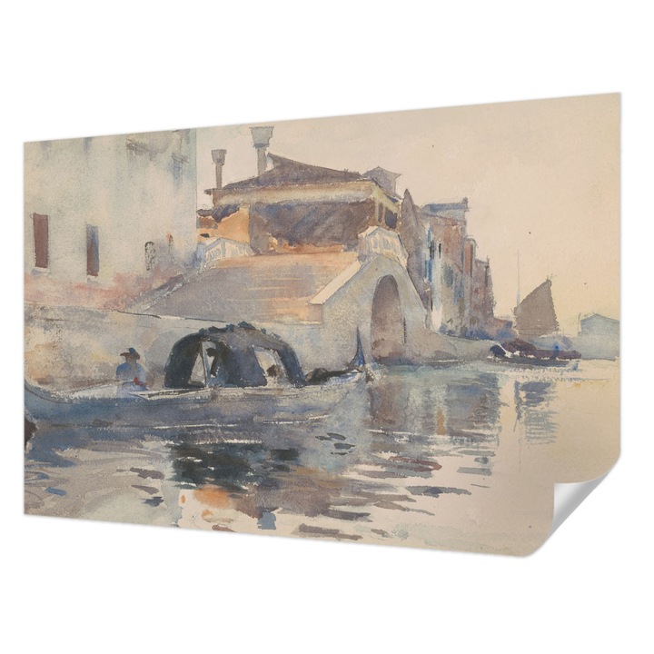 Öntapadós Tapéta Fali Dekoráció, Wallfluent, Velencei harmónia, Bézs, 104 x 70 cm, Klasszikus, Könnyen Felszerelhető, 010170060170000285388