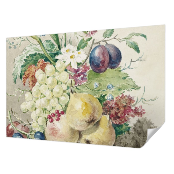 Öntapadós Tapéta Falra, Wallfluent, Virágok és gyümölcsök, Sárga, 104 x 70 cm, Nappaliba, Konyhába, 010170060170000285424