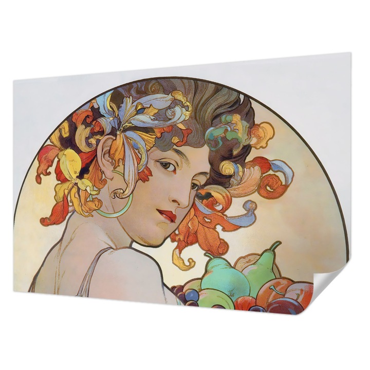 Tapet Autocolant De Perete, Wallfluent, Art Nouveau colorat, Bej, 104 x 70 cm, Pentru Baie, Bucatarie, 010170060170000285525