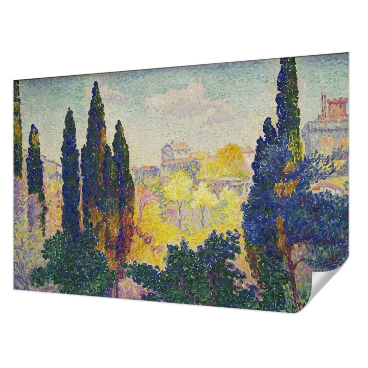 Öntapadós Tapéta Fali Dekoráció, Wallfluent, Impresszionista tájképek, Zöld, 104 x 70 cm, Klasszikus, Könnyen Felszerelhető, 010170060170000285542