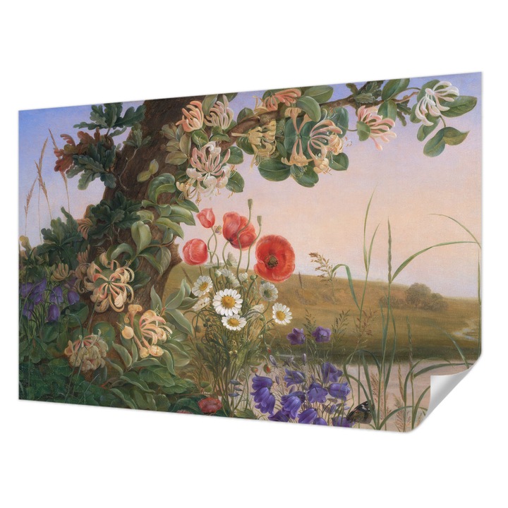 Öntapadós Fotótapéta Falra, Wallfluent, Virágos idill, Zöld, 104 x 70 cm, Klasszikus, Könnyen Felszerelhető, 010170060170000285526