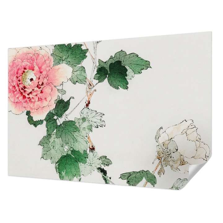 Öntapadós Tapéta Falra, Wallfluent, Virágos finomság, Zöld, 104 x 70 cm, Nappaliba, Konyhába, 010170060170000285552