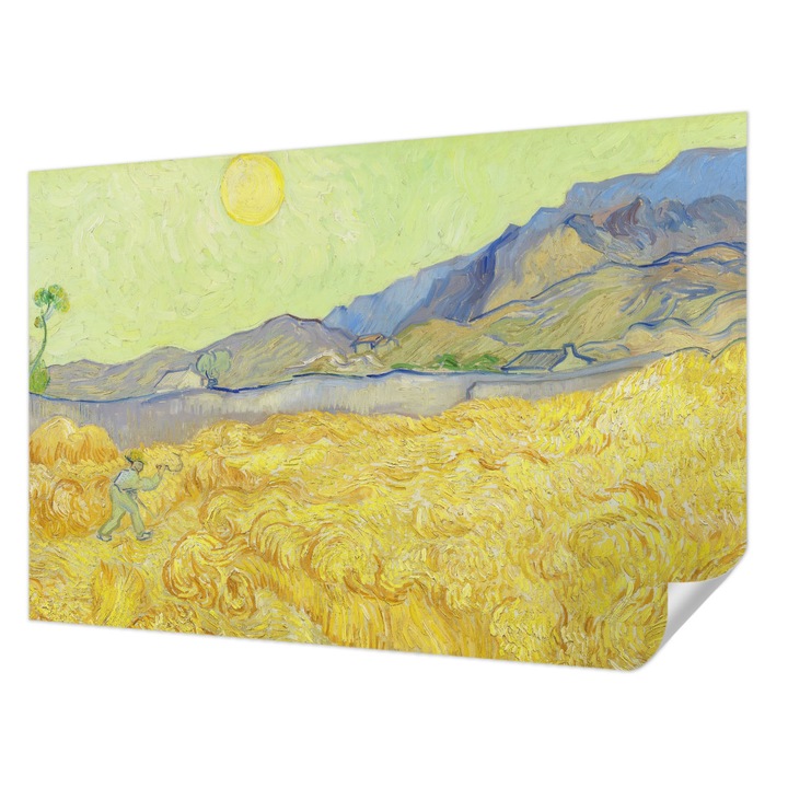 Öntapadós Dekor Tapéta, Wallfluent, Búzamező, Sárga, 104 x 70 cm, Nappaliba, Konyhába, 010170060170000285537