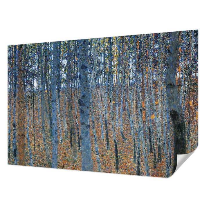 Tapet Autocolant De Perete, Wallfluent, Padure de mesteacan, Albastru, 104 x 70 cm, Pentru Sufragerie, Dormitor, 010170060170000285565