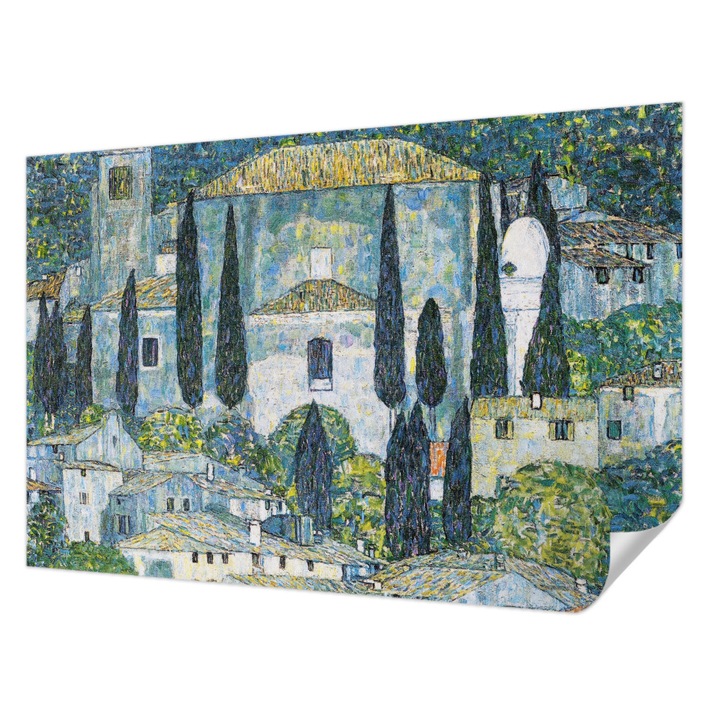 Öntapadós Dekor Tapéta, Wallfluent, Ciprusházak, Kék, 104 x 70 cm, Modern Dizájn, Könnyen Felszerelhető És Tisztítható, 010170060170000285564