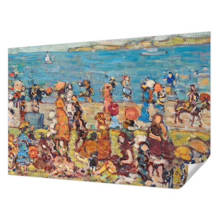 Öntapadós Fotótapéta Falra, Wallfluent, Strand jelenet, Kék, 104 x 70 cm, Dekoráció, Erős Ragasztó, 010170060170000285662