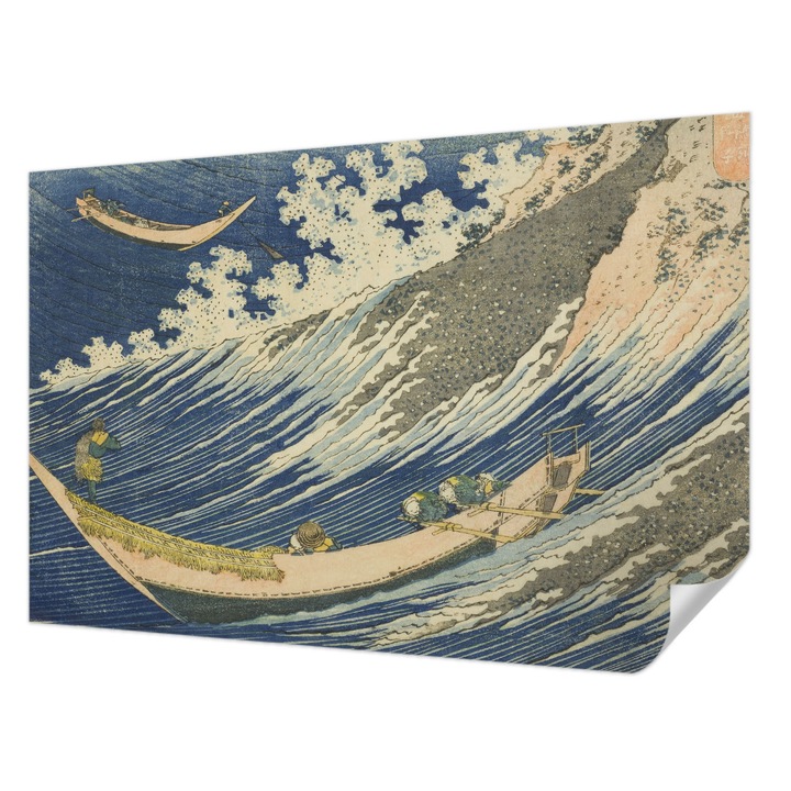 Öntapadós Tapéta Fali Dekoráció, Wallfluent, Tengeri hullámok, Kék, 104 x 70 cm, Modern Dizájn, Könnyen Felszerelhető És Tisztítható, 010170060170000285643