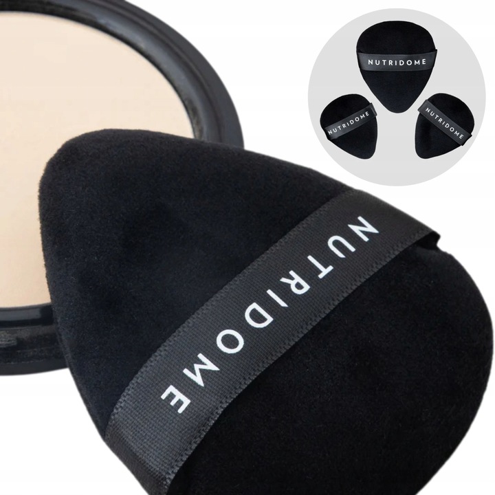 Bureti Pentru Pudra Si Machiaj, Nutridome, Set 3 Bucati Reutilizabile, Aplicare Precisa Si Uniforma, Compacte Pentru Calatorii Si Retusuri Zilnice, Curatare Usoara