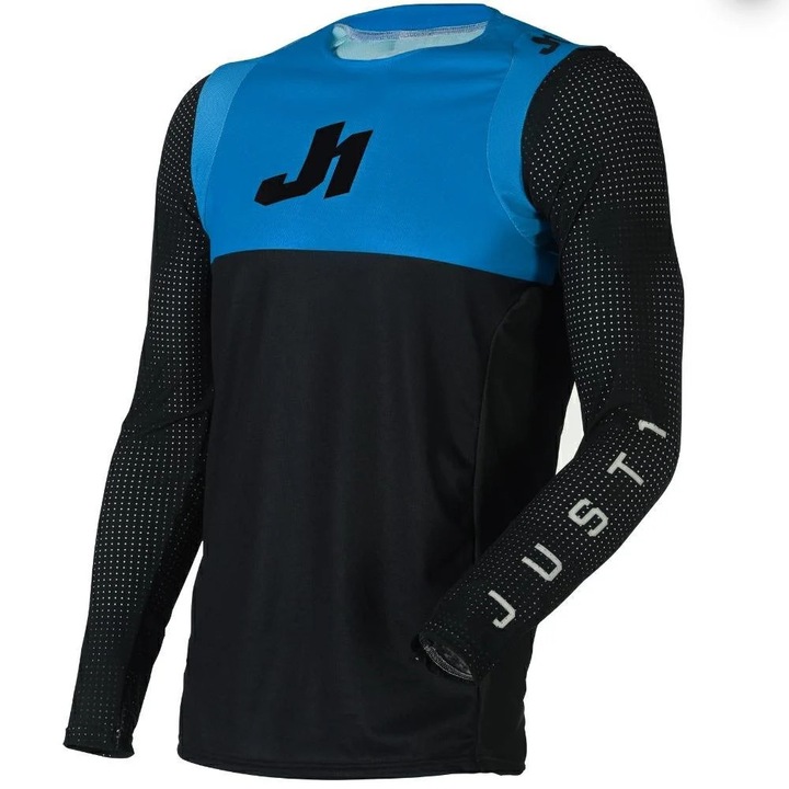 Tricou atv/cross Just1 J-Flex Dual, culoare negru/albastru, marime S