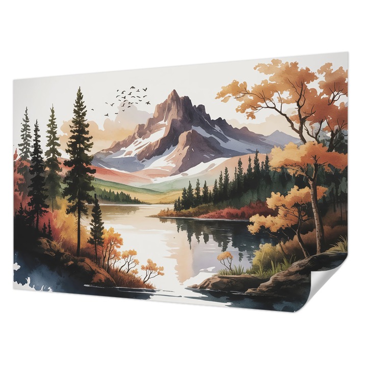 Öntapadós Fotótapéta Falra, Wallfluent, Hegyi ősz, Barna, 104 x 70 cm, Nappaliba, Konyhába, 010170060170000284803