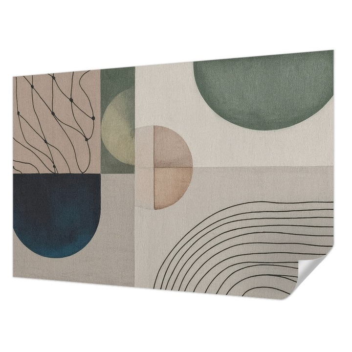 Öntapadós Fotótapéta Falra, Wallfluent, Geometriai formák, Bézs, 104 x 70 cm, Modern Dizájn, Könnyen Felszerelhető És Tisztítható, 010170060170000284832