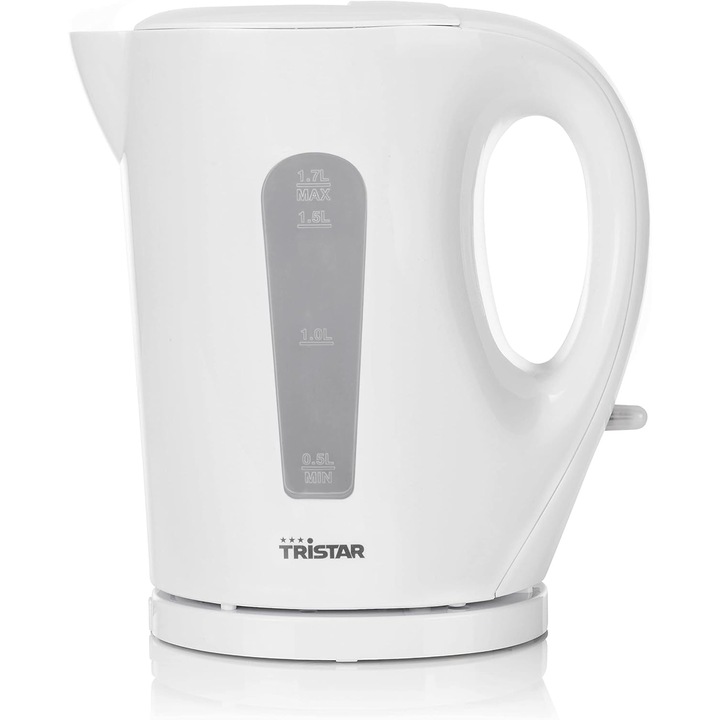 Fierbător electric Tristar WK-3380, 1.7 L, filtru detasabil, alb