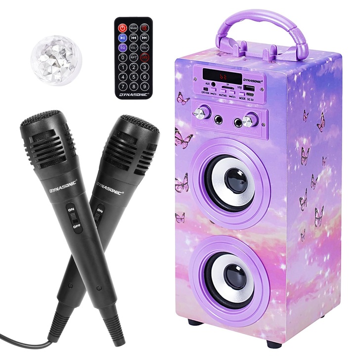 Jucărie Karaoke cu microfon DYNASONIC, 025-18, lumini, 13, 46x7, 83x6, 61cm