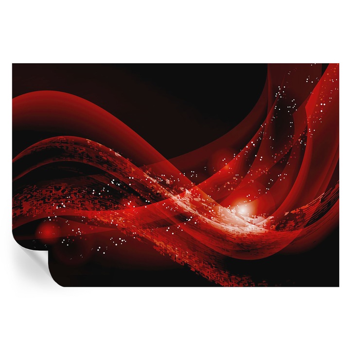 Tapet Textil Autocolant, Tulup, Vortex Rosu, Negru, 152 x 104 cm, Decorativ, Detasabil, 010170060180000005924