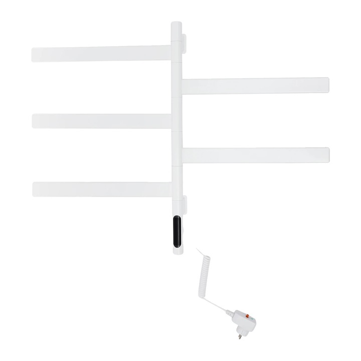 Elektromos törölközőszárító, falra szerelhető, fehér, 5 fokozat, 1,5 m