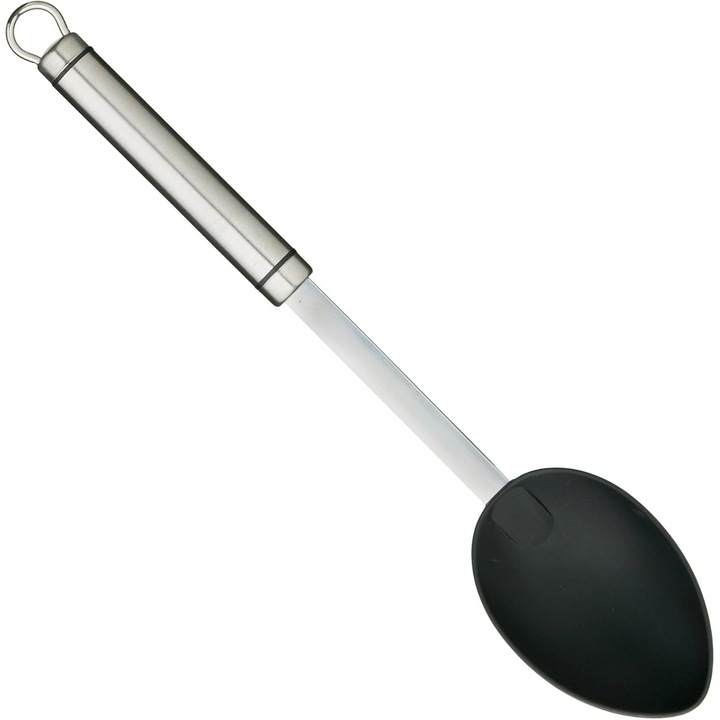 Lingură de bucătărie KitchenCraft, 34 cm, cap din nylon, mânere inoxidabil