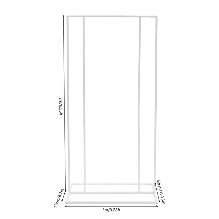 Stativ pentru fundal, alb, 1x2m, din fier