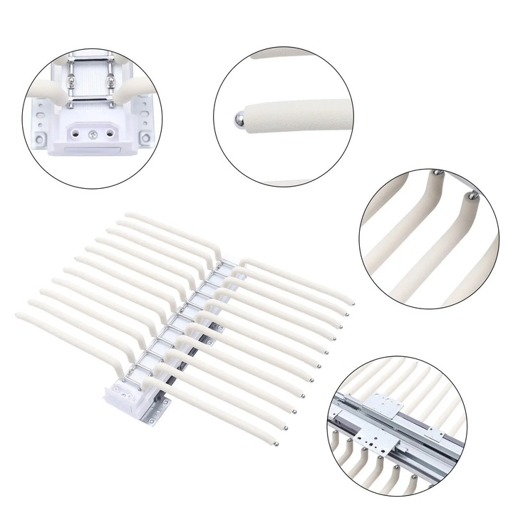 Umeras pentru pantaloni, set dublu, otel inoxidabil si ABS, bej, 58, 8x45, 8cm