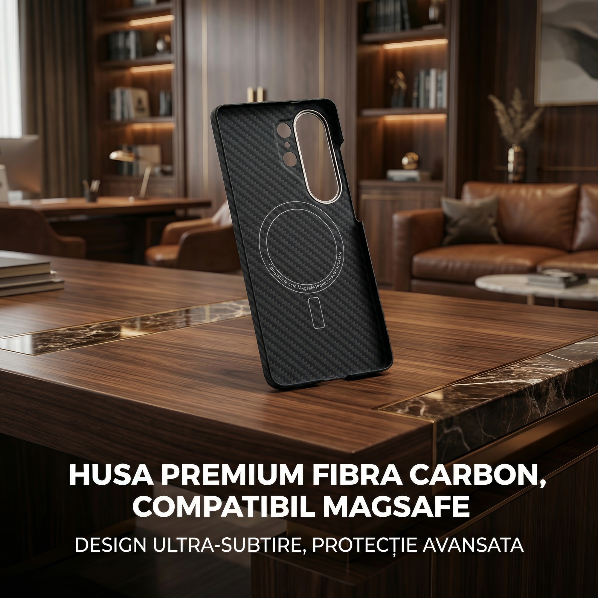 Carcasa DD Daden pentru Samsung Galaxy S26 Ultra, din fibra de aramida, protectie ecran si camera, Negru