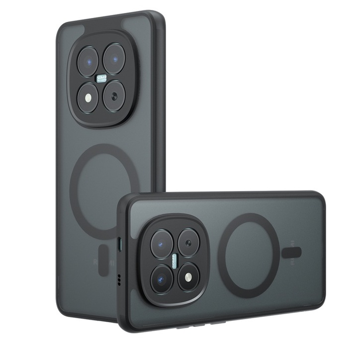 Калъф Daden PureFrost MagSafe, Опушено черно, Силиконов, Съвместим с Xiaomi Redmi Note 15 Pro Plus 5G / Poco M8 Pro 5G