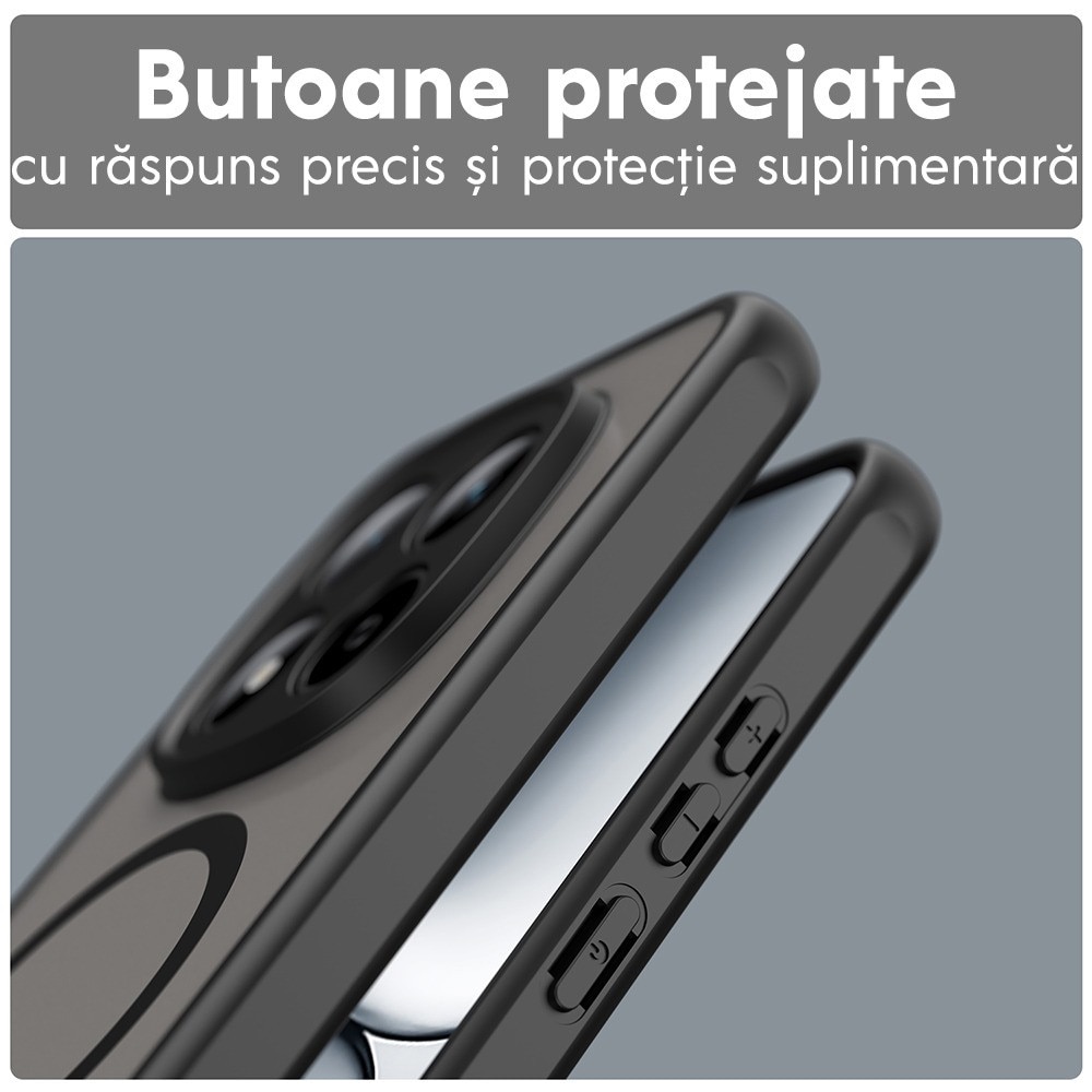 Husa pentru Honor Magic 8 Lite Daden® PureFrost MagSafe, Incarcare wireless, Protectie sporita, Anti-amprenta, Negru fumuriu