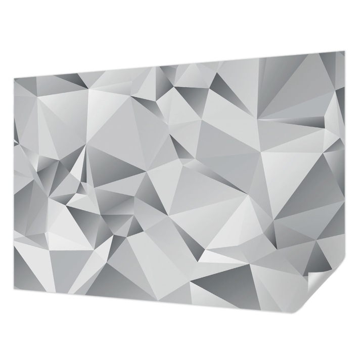 Öntapadós Dekor Tapéta, Wallfluent, Absztrakt geometria, Szürke, 152 x 104 cm, Könnyen Tisztítható, Nedvességálló, 010170060180000006007