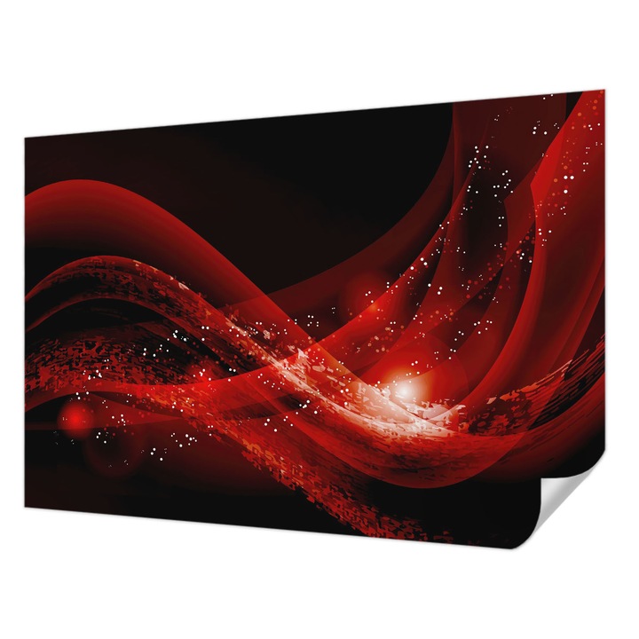 Öntapadós Fotótapéta Falra, Wallfluent, Vörös örvény, Fekete, 152 x 104 cm, Nappaliba, Konyhába, 010170060180000005924