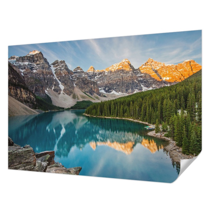 Öntapadós Tapéta Falra, Wallfluent, Hegyi tükörkép, Kék, 152 x 104 cm, Modern Dizájn, Könnyen Felszerelhető És Tisztítható, 010170060180000007453