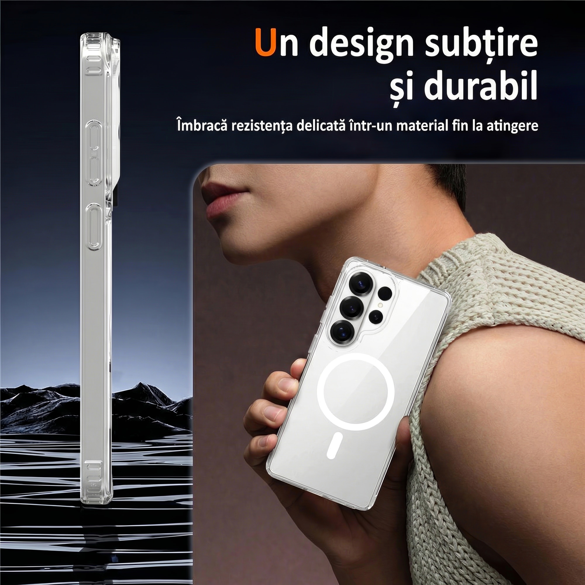 Husă Daden MagSafe pentru Samsung S26 Ultra, Transparent, Antisoc, Dimensiuni: 15x7x0.8cm