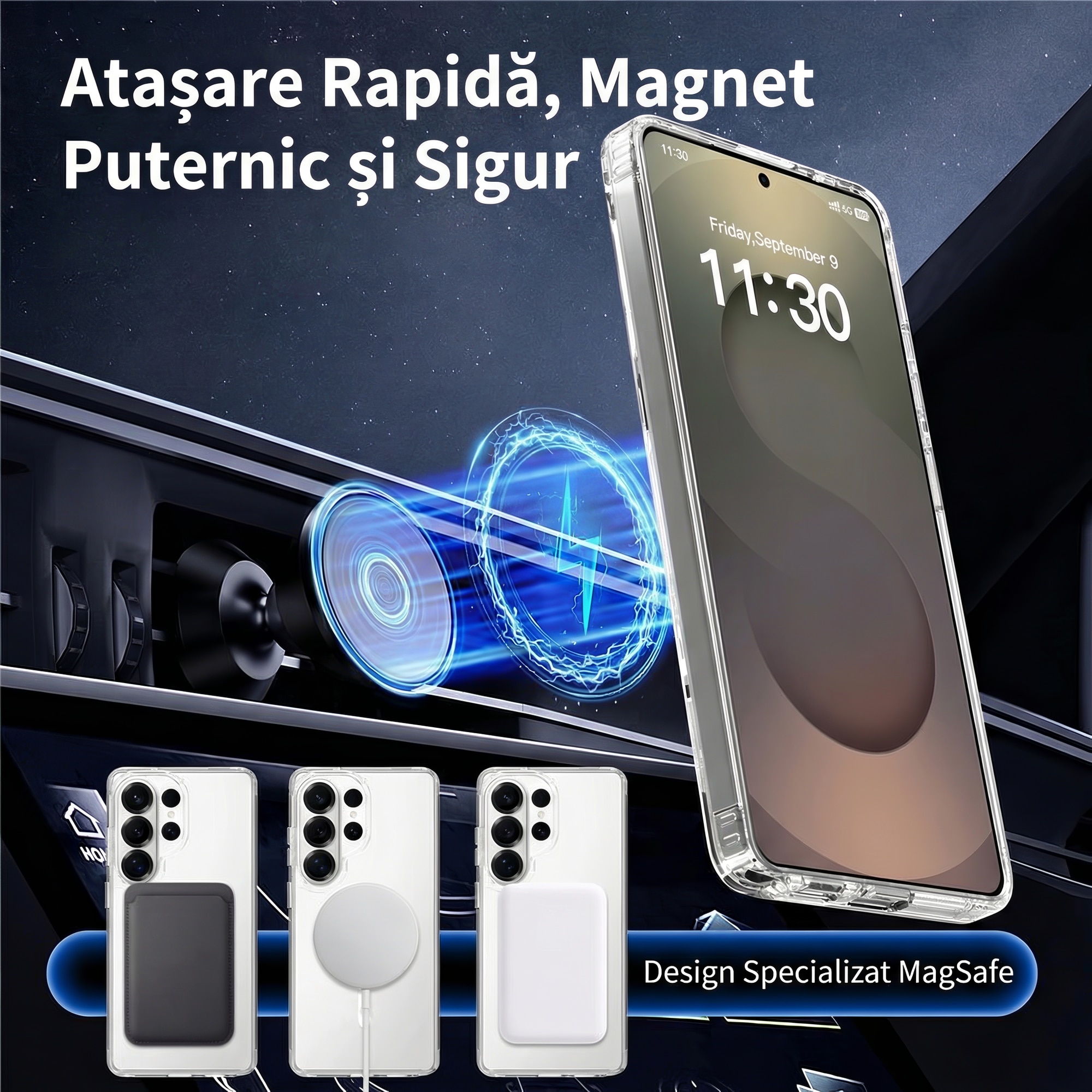 Husă Daden MagSafe pentru Samsung S26 Ultra, Transparent, Antisoc, Dimensiuni: 15x7x0.8cm
