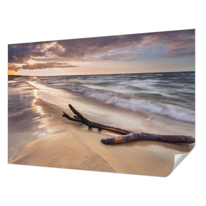 Öntapadós Dekor Tapéta, Wallfluent, Nyugati strand, Kék, 152 x 104 cm, Erős Ragasztó, Modern Belsőépítészeti Dekoráció, 010170060180000009253
